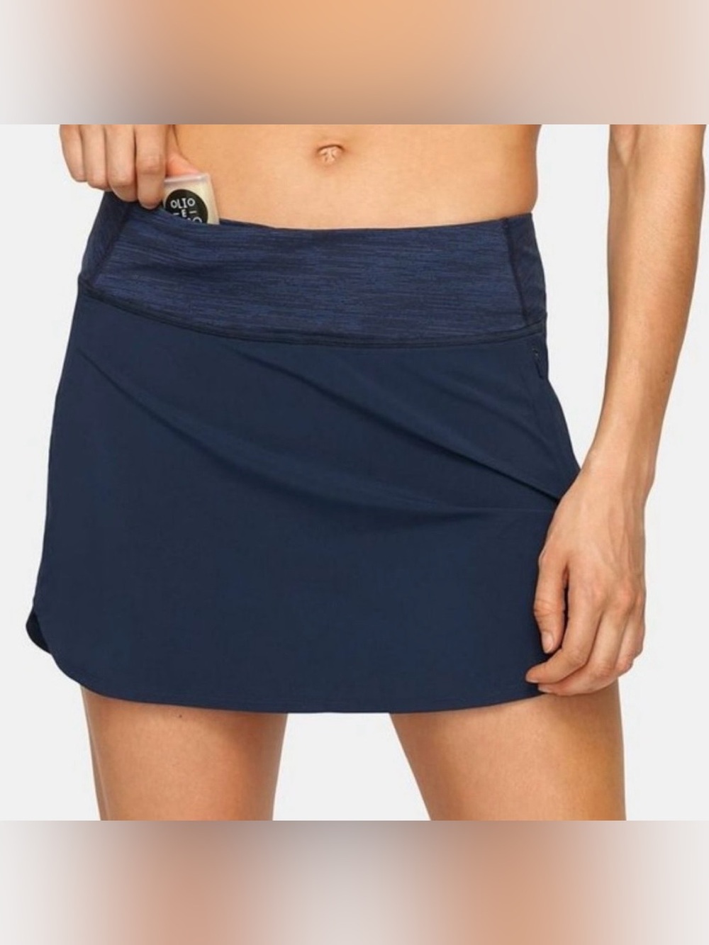 Outdoor Voices Navy Active Mini Skort with Heathered Waistband